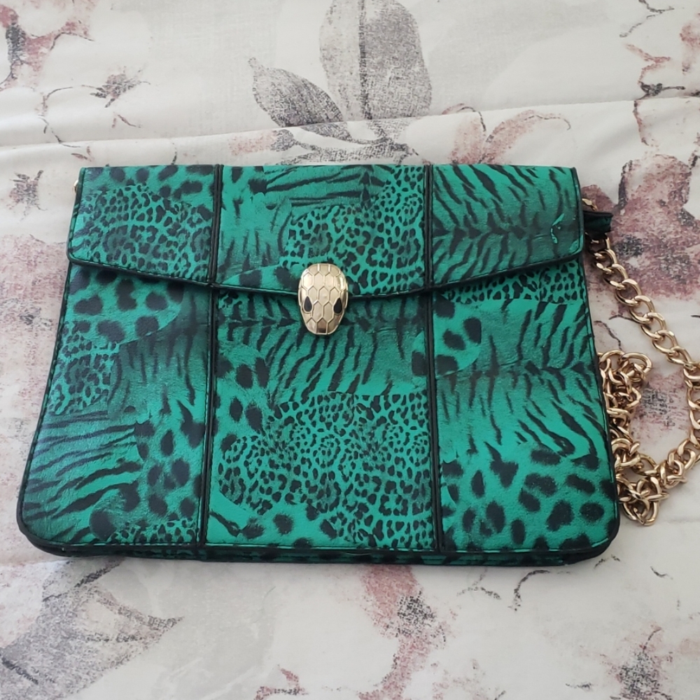 Green and black crossbody